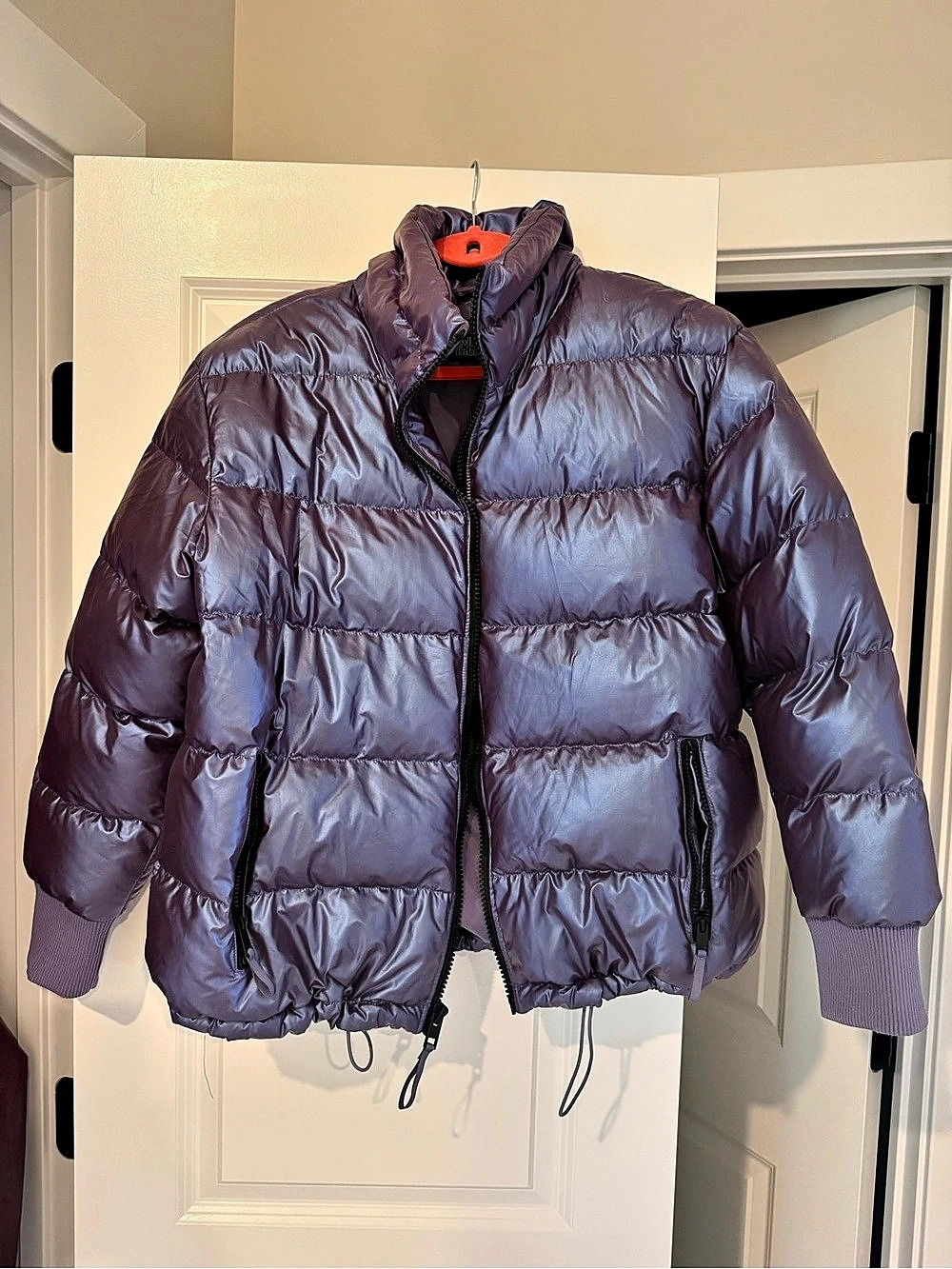 Wild Fable Iridescent Shine Puffer Jacket Purple Puffer Jacket